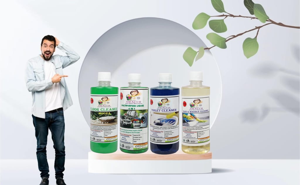 Home Care Combo Floor Cleaner Mogra, Multipurpose Liquid, Toilet Cleaner & Tiles & Marble Cleaner 500ml (Pack of 4) view 2