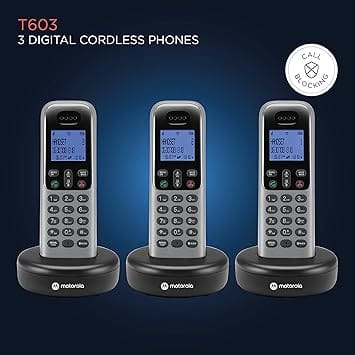 Motorola Voice T613 Digital Cordless Telephone with Answering Machine 3 Handsets view 2