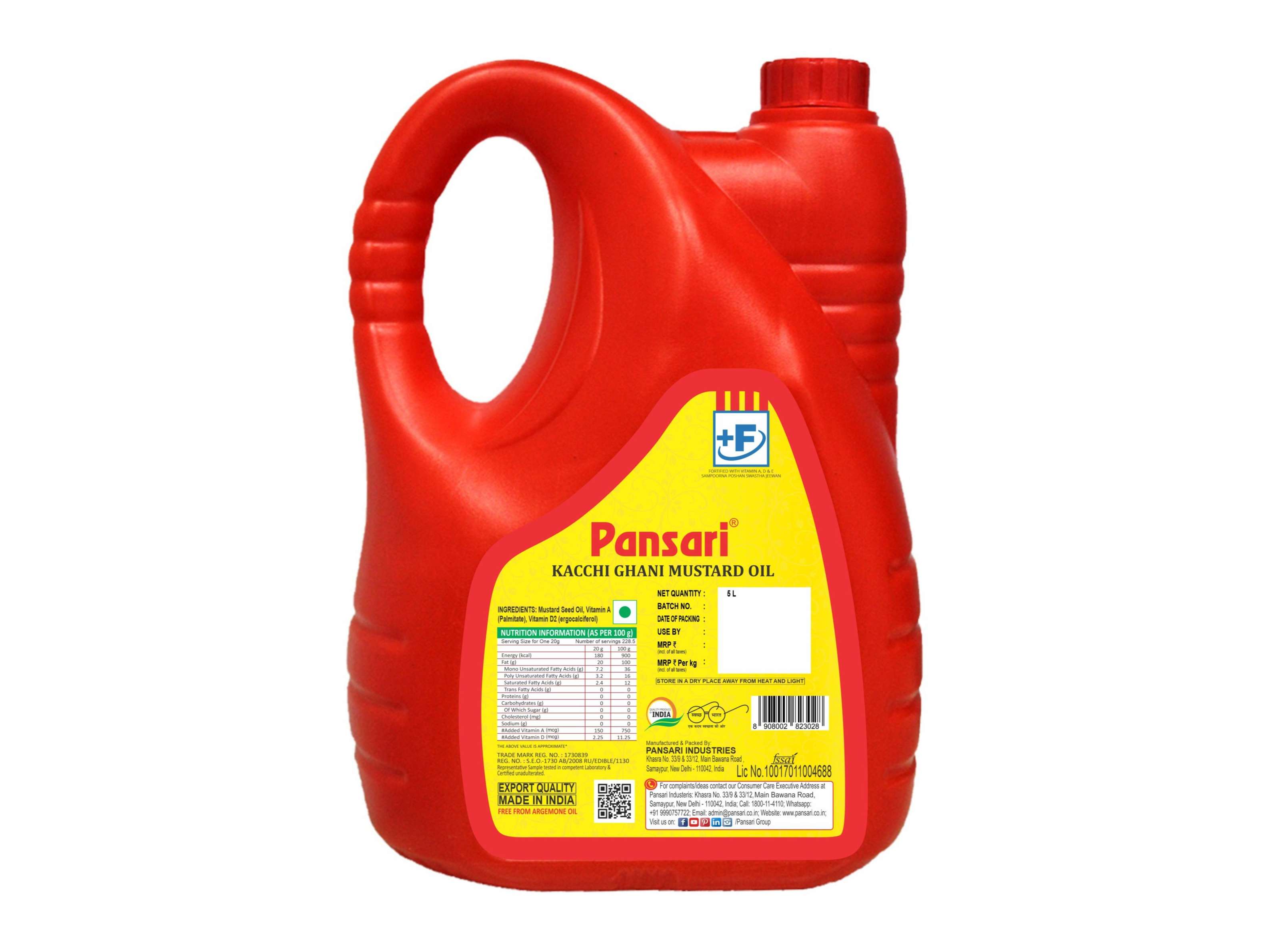 Pansari Mustard Oil 5 Litre - Can view 2