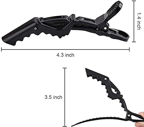 Black Hair Claw Clips for Women and Girls, 4.3 Inches Large Hair Clips for Thick Hair, Strong Hold No Slip Hair Accessories for Styling, Salon, and Home Use (6 Pack) view 2