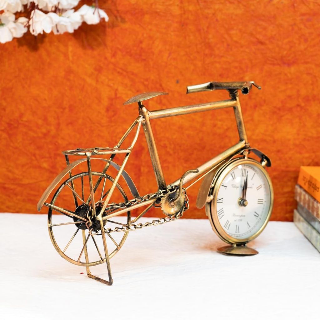 Rudraksha Corporation Metal Table Clock for Office Desk | Unique Gifts for Office Decoration, Study Table Decor | Clock for Birthday Gifts for Husband | Small Clock Time Piece for Home Decor view 2