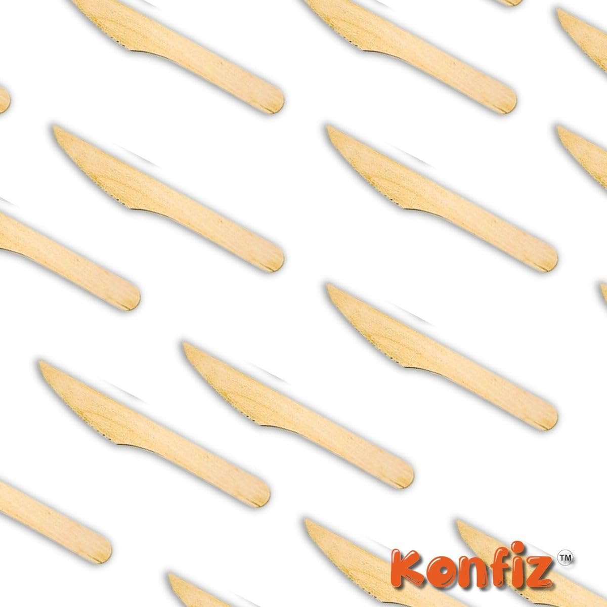 100% Biodegradable & Eco-Friendly Disposable Wooden Knives for Home & Party Use, Event Supplies, Cake Parcel Knife, 160 mm (100 Pcs) view 2