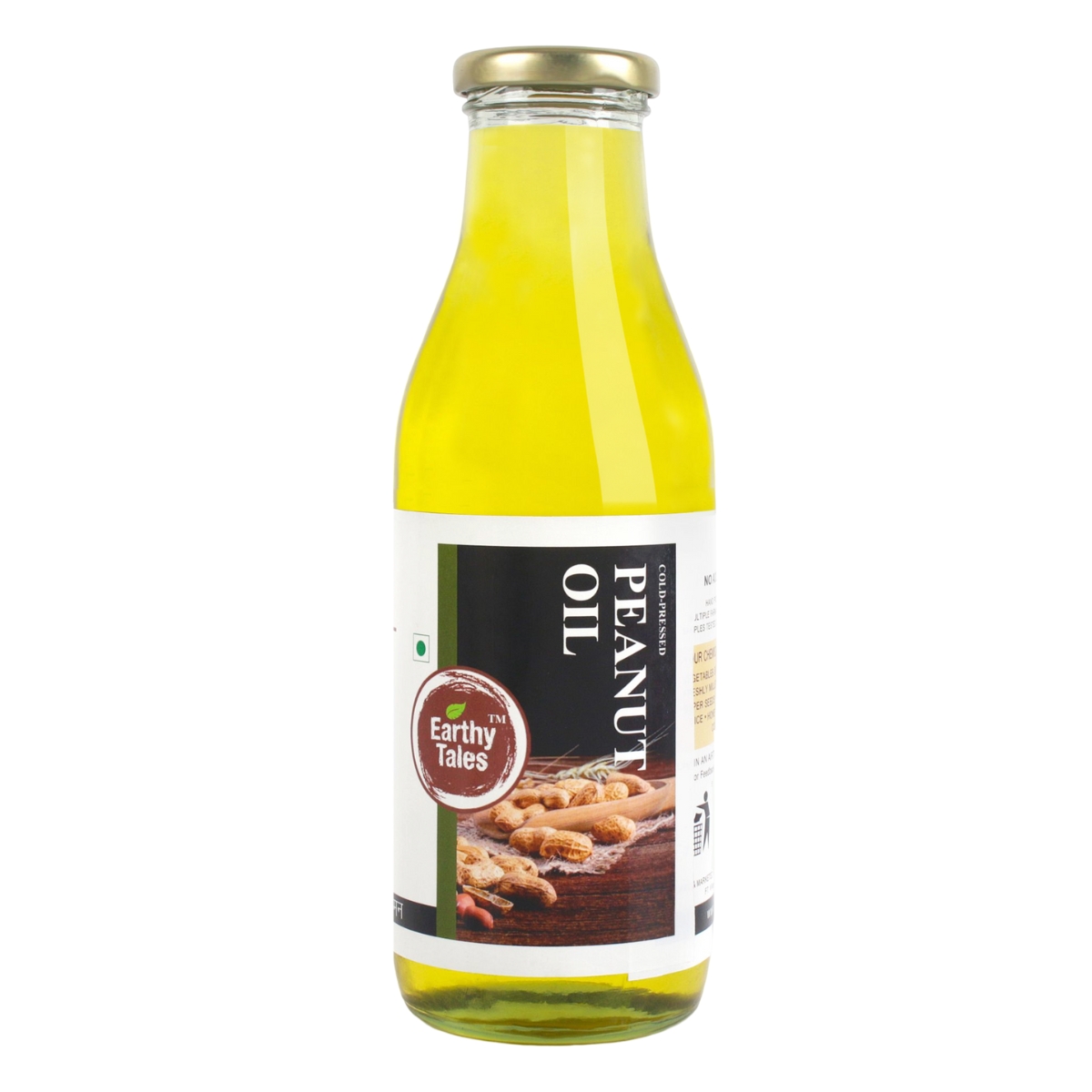 Earthy Tales Organics Organic Groundnut Oil - Wood-Pressed Nutty Goodness, 500 ml