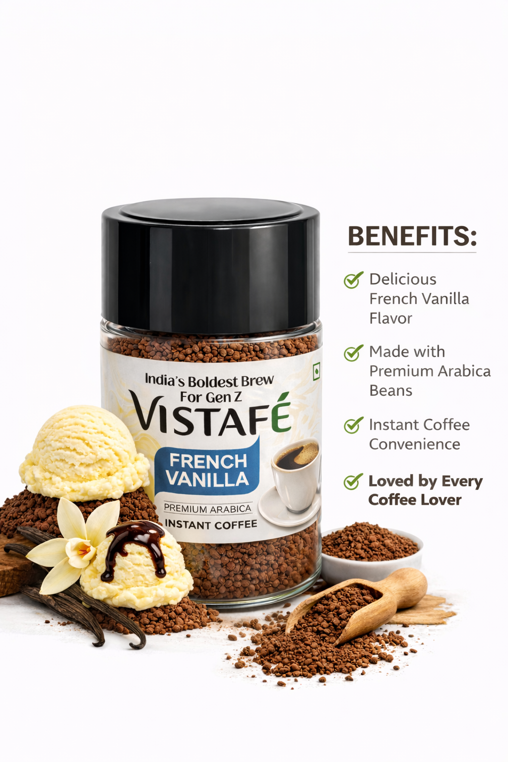 Vistafe French Vanilla Instant Coffee – Premium Arabica French vanilla view 2