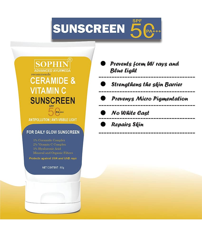 SOPHIN SPF 50 Sunscreen Cream For All Skin Type ( Pack of 1 ) view 2