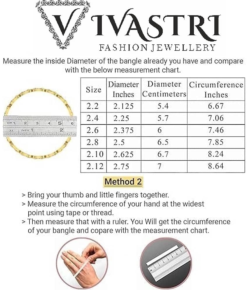 VIVASTRI Gold Bangle Set ( Pack of 4 ) view 2