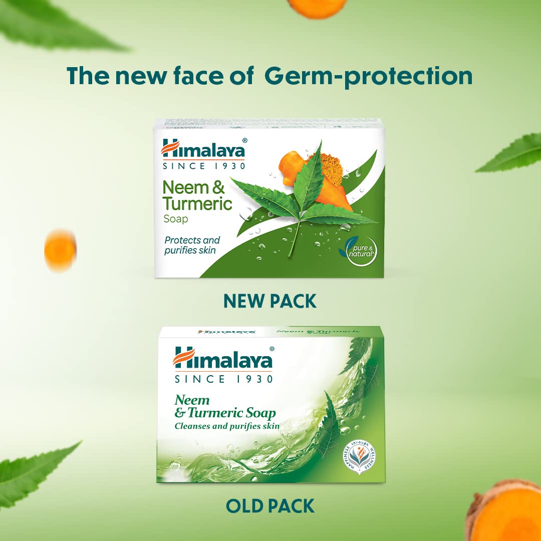 Himalaya Neem & Turmeric Bathing Soap, Cleanses & Purifies Skin, 125 G view 2