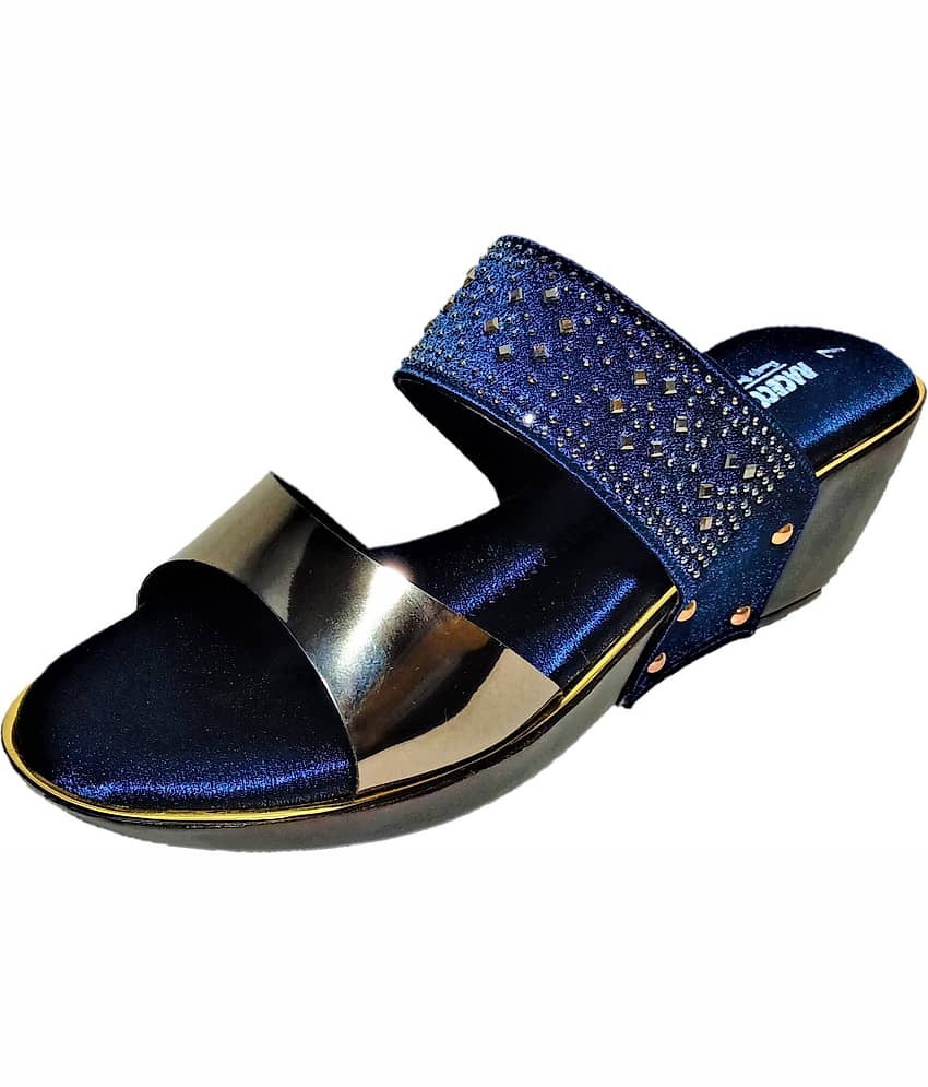 Racecourse - Blue Women's Slip On Heels view 2
