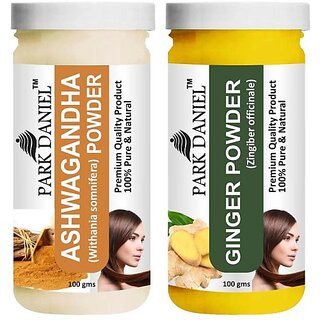 PARK DANIEL Premium Ashwagandha Powder & Ginger Powder Combo Pack of 2 Jars of 100 gms(200 gms) (200 ml) view 2