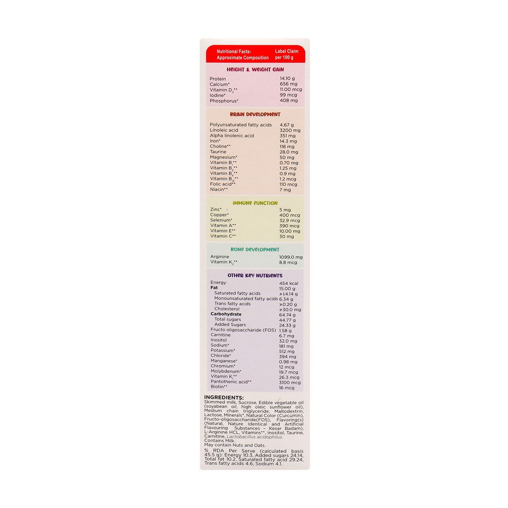 ChilRun Full 2+, Health and Nutrition Drink, Kesar Badam 200g, Box. Total Nutrition For Children’s Growth, Supports Weight & Height Gain, Immune Function & Brain Development. view 2