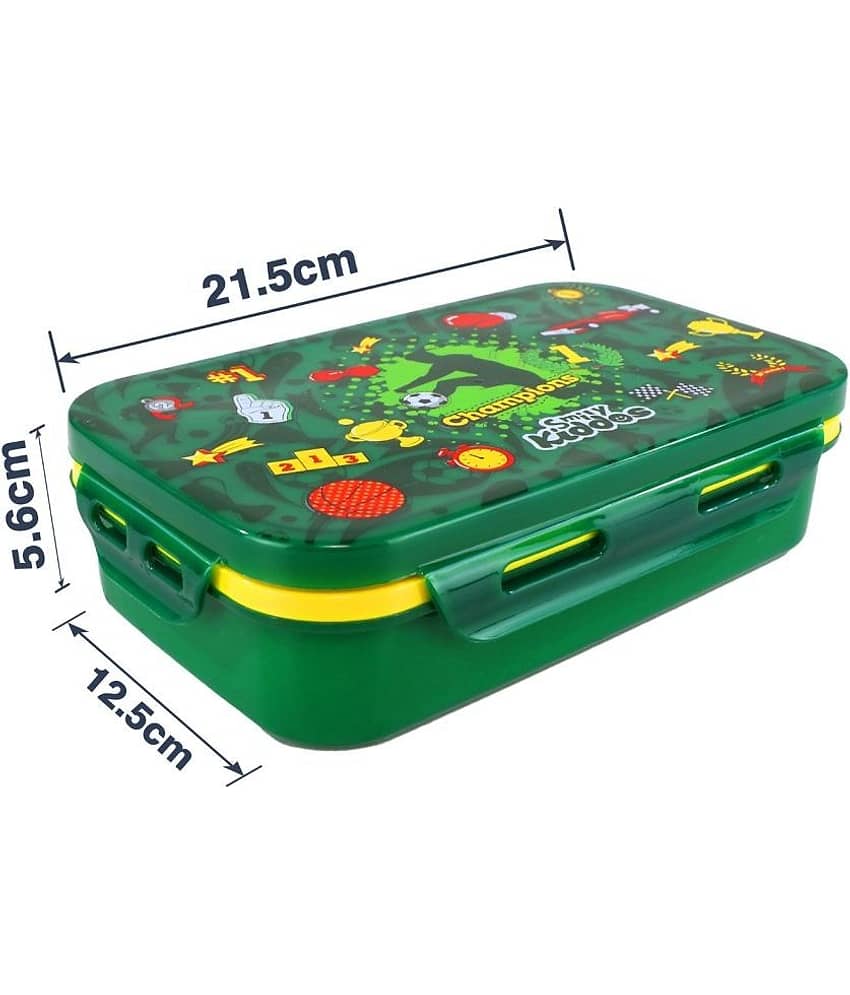 Smily Kiddos - Lunch Box - Sports Theme Green Plastic School Lunch Boxes 1 - Container ( Pack of 1 ) view 2