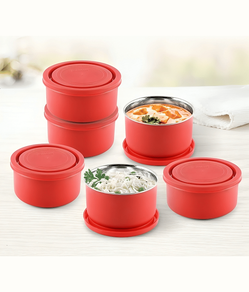 Dream Home Alexa Microwavesafe Steel Brown Food Container ( Set of 6 ) view 2