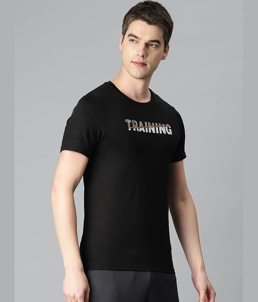 Alcis Black Polyester Slim Fit Men's Sports T-Shirt ( Pack of 1 ) view 2