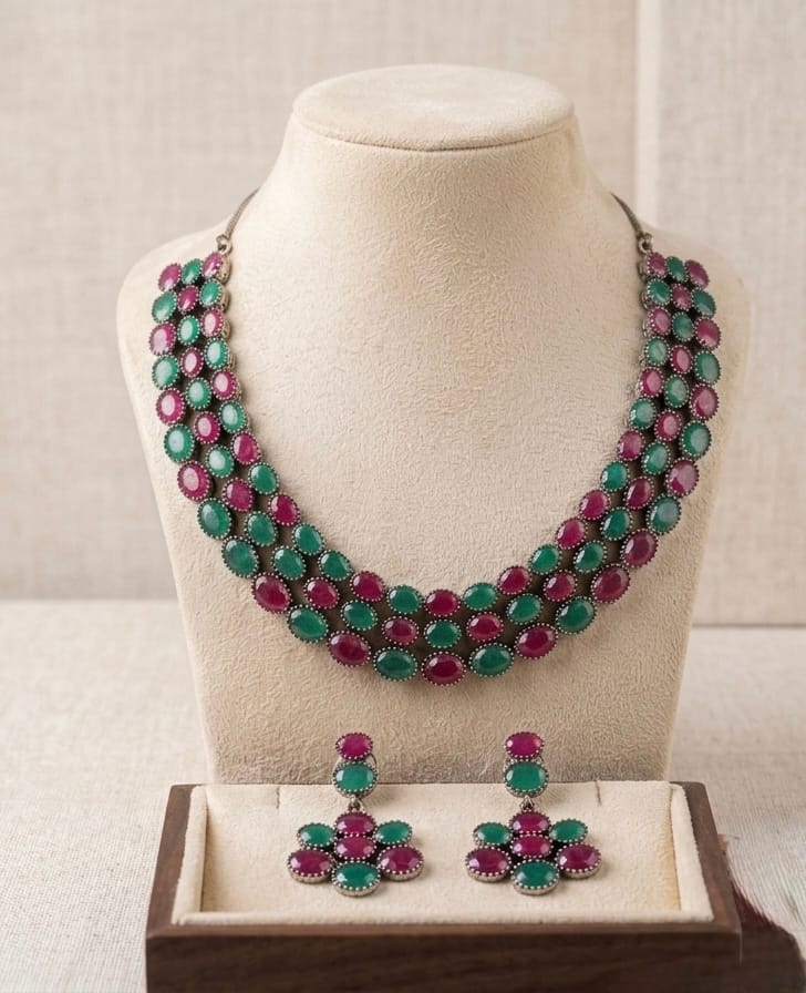 Glamvila Royal Mosaic Jewellery Set