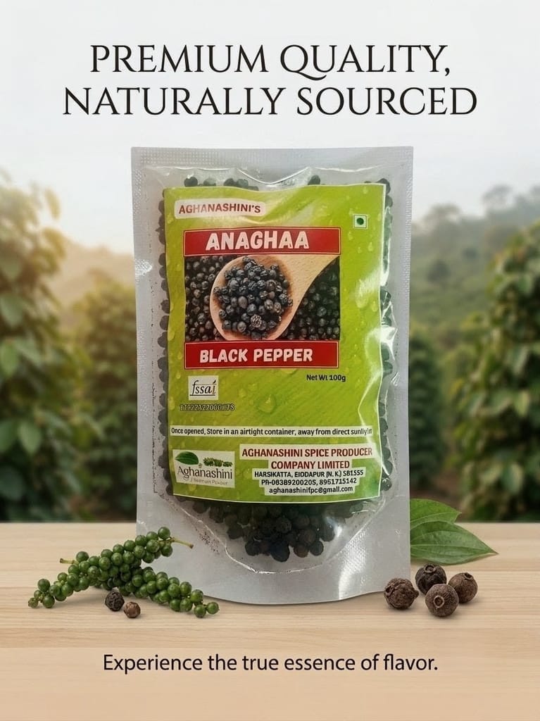 Anaghaa Black Pepper (Whole) 100g | Premium Quality | 100% Natural | Bold Aroma & Fresh Flavor