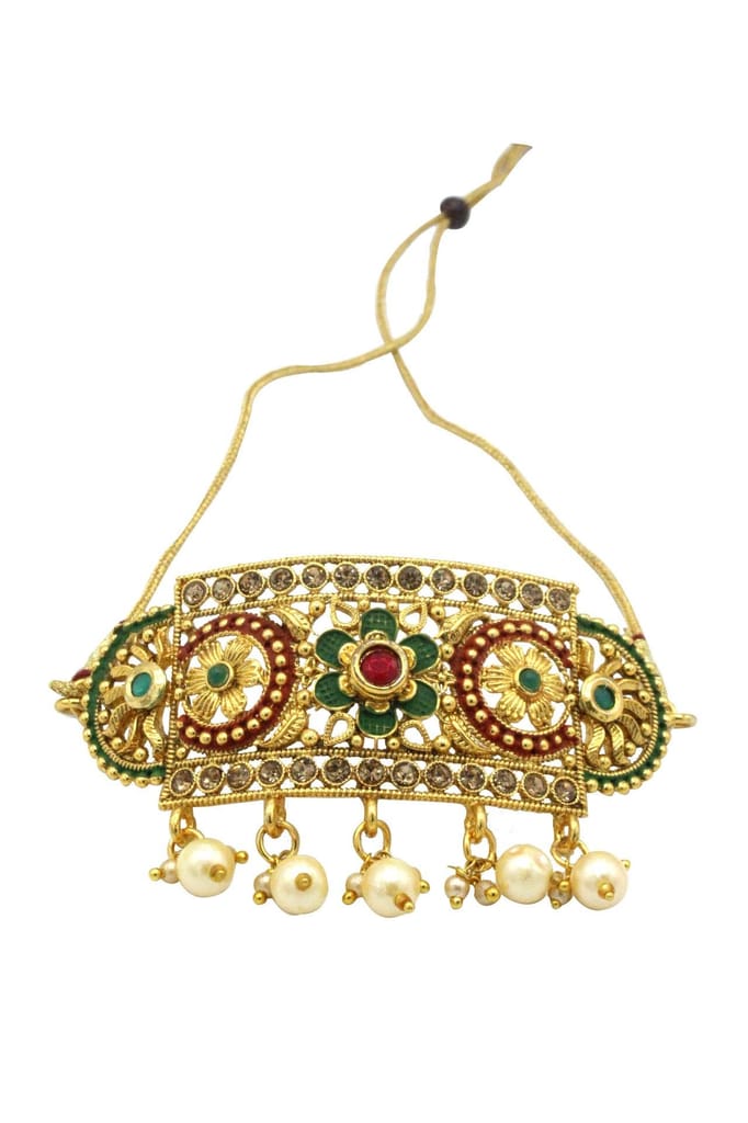 Royal Rajputi Golden Bajuband with Golden Loom for Women| Golden view 2