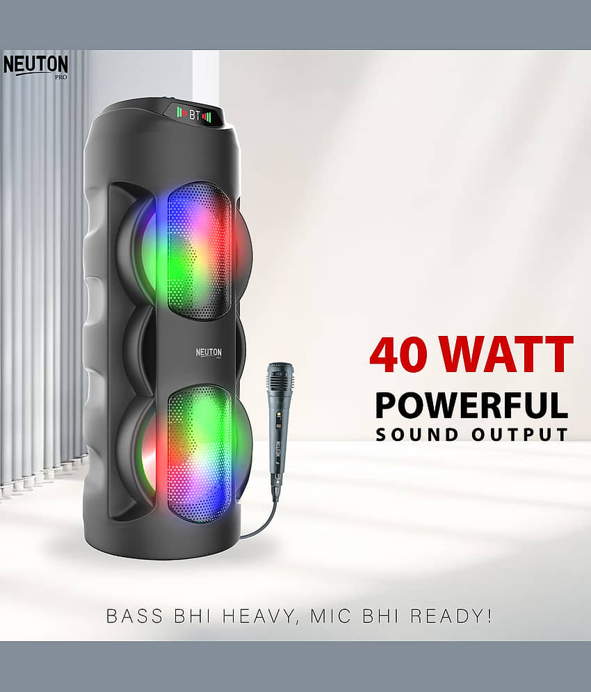NEUTON PRO WOWW 40 W Bluetooth Speaker Bluetooth v5.0 with USB,SD card Slot,Aux Playback Time 4 hrs Black