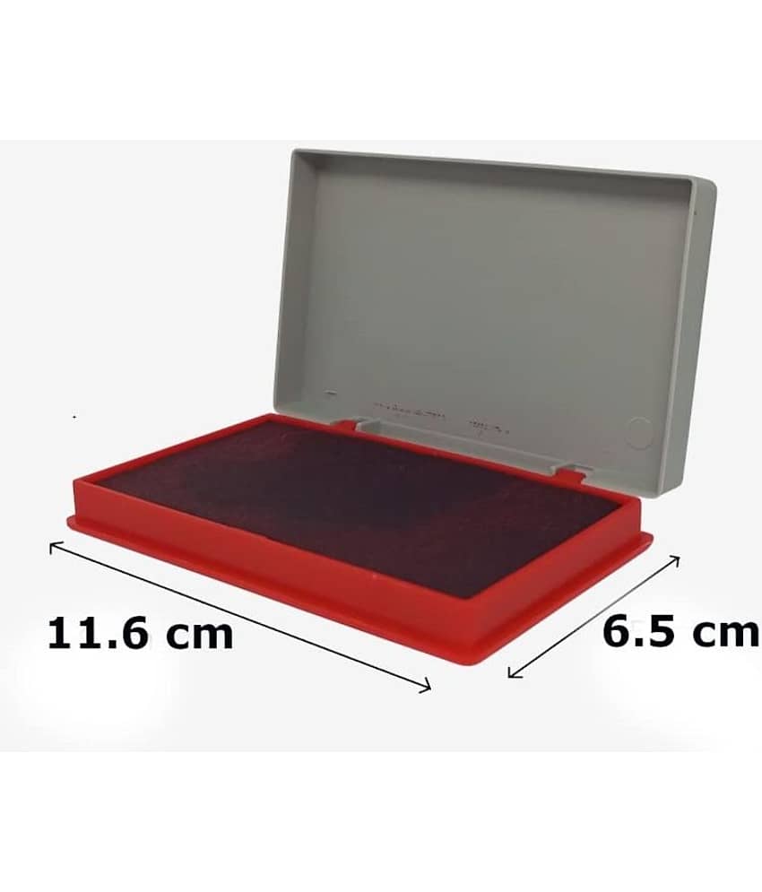 Stamp Pad of Size 11.6 cm x 6.5 cm (Pack of 1) (Red) view 2