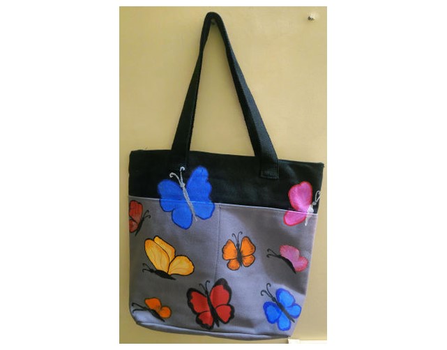 Hand Painted Canvas Tote Bag (Model - 2)