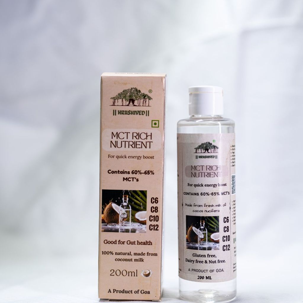 Hrushived MCT Rich Nutrient Coconut Milk Oil - Quick Energy & Gut Health, 200ml view 2