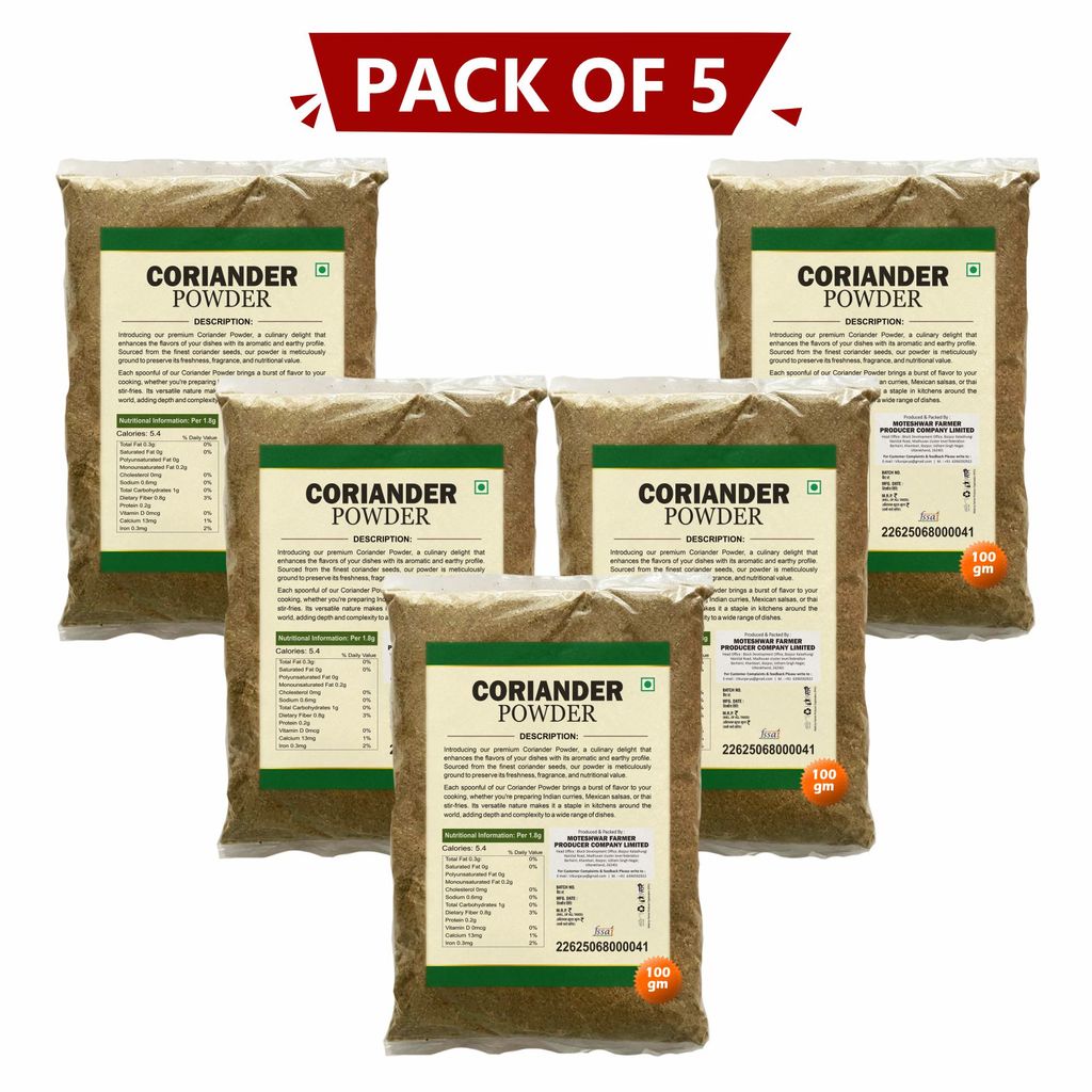 Coriander Powder 100gm Pack of 5 By Moteshwar Farmer Producer | Pure Goodness. view 2