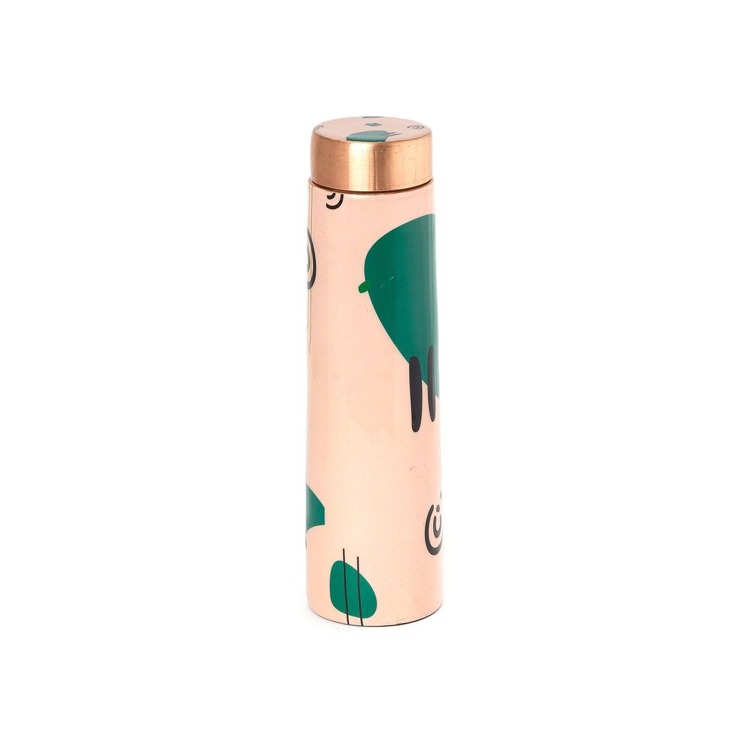 Sowpeace designer copper bottle “Trendy bottle sporting abstract designs” for kitchen and dining, premium designed bottles as serveware, for gifting. (Trendy bottle sporting abstract desi view 2