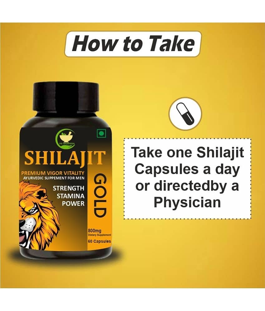 FIJ AYURVEDA Shilajit Gold Capsule for Men & Women - 800mg 60 Capsules view 2
