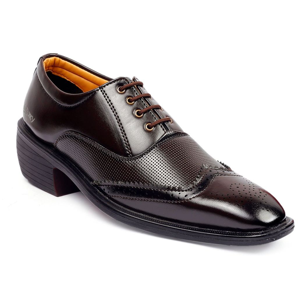 Men's Stylish Full Brogue Height Increasing Lace-up Shoes view 2