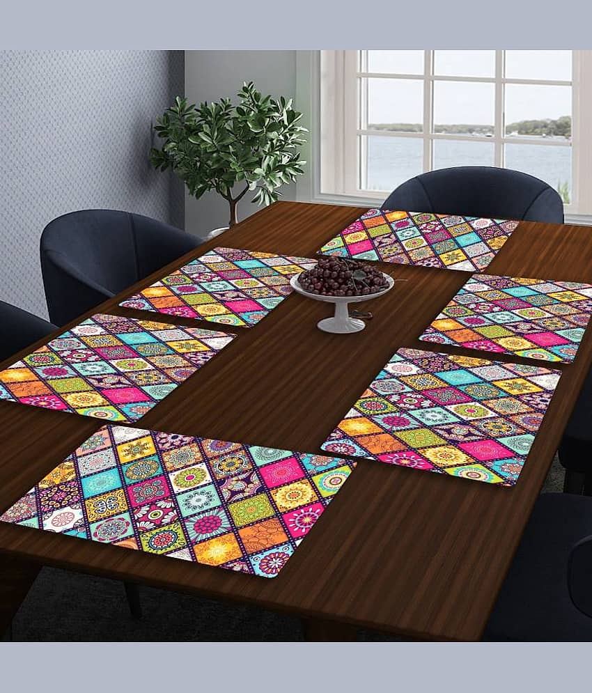Crosmo PVC Ethnic Table Mats ( 45 cm x 30 cm ) Pack of 6 - Multi view 2