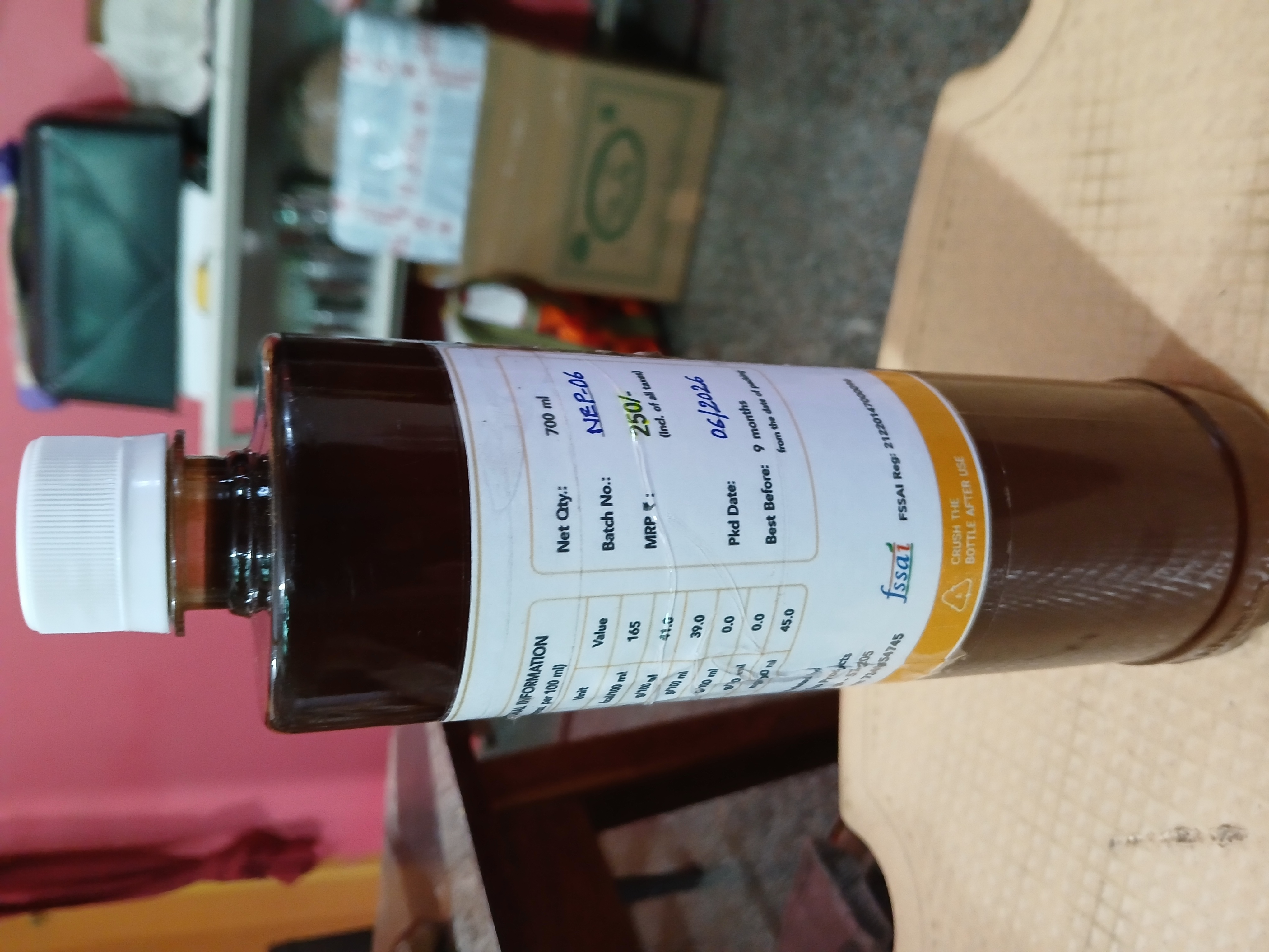 Nisarga Lemon Honey Squash (Bottle) view 2