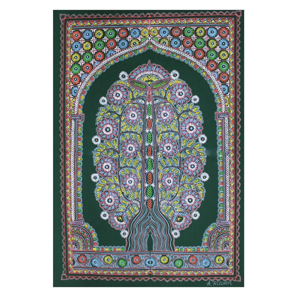 Garvi Gurjari (A Gujarat Govt Enterprise Handmade Rogan Painting - Green(GGCHRP14) view 2