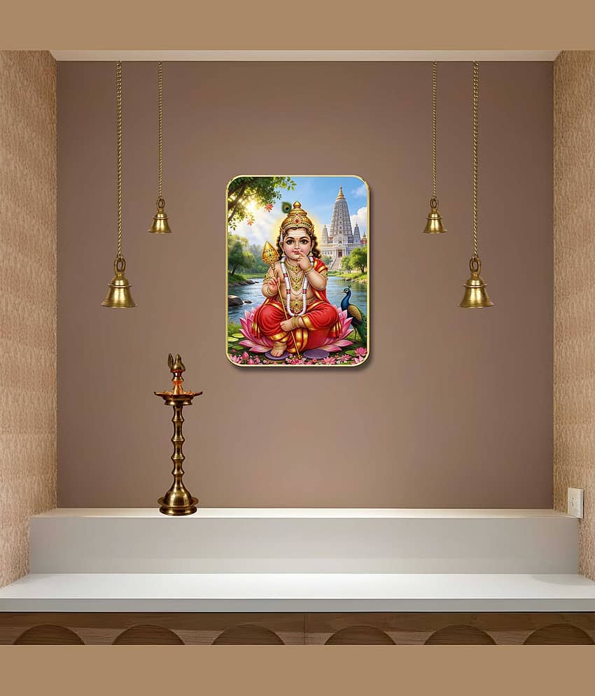 Livin'luxe Bala Murugan Lord Kartikeya MDF Wall Art with Table Top Stand for Mandir view 2