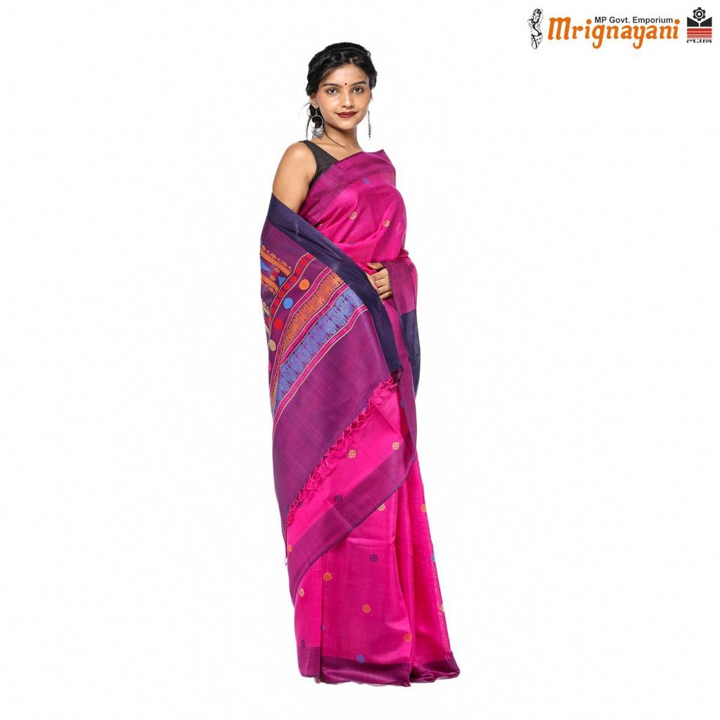 HANDLOOM KOSA SAREE WITH BLOUSE (SKU - 1ST101040322, SAREE - 1212) view 2