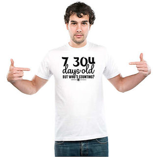 UDNAG Unisex Round Neck Graphic chool, 7 304 days old but whos counting- Polyester T-Shirt White view 2