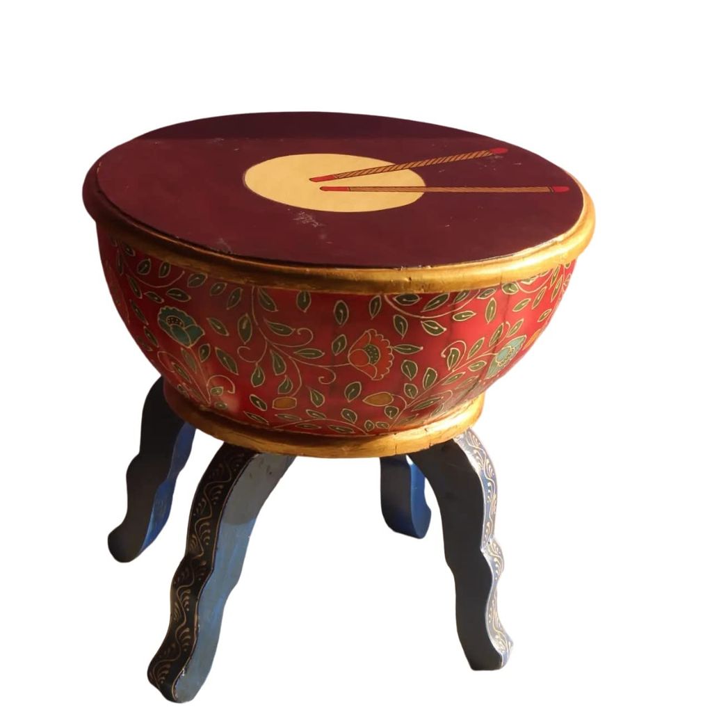 Girish Handicrafts Wooden Decorative Rajastani Hand Painted Elephant Stool | Rajasthani Home Decor Handicrafts | Home Decorative Items in Living Room, Bedroom | Showpiece Gifts (Multicolor B) view 2