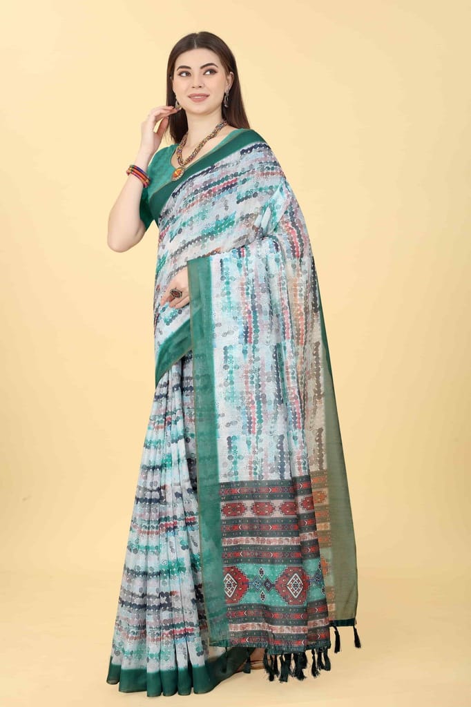 Women's Chanderi Tie And Dye Digital Printed Saree view 2
