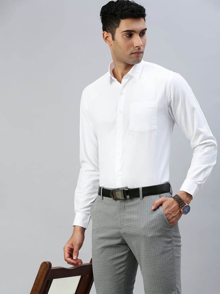 Mens Cotton White Shirt Full Sleeves Winner Plus Size view 2