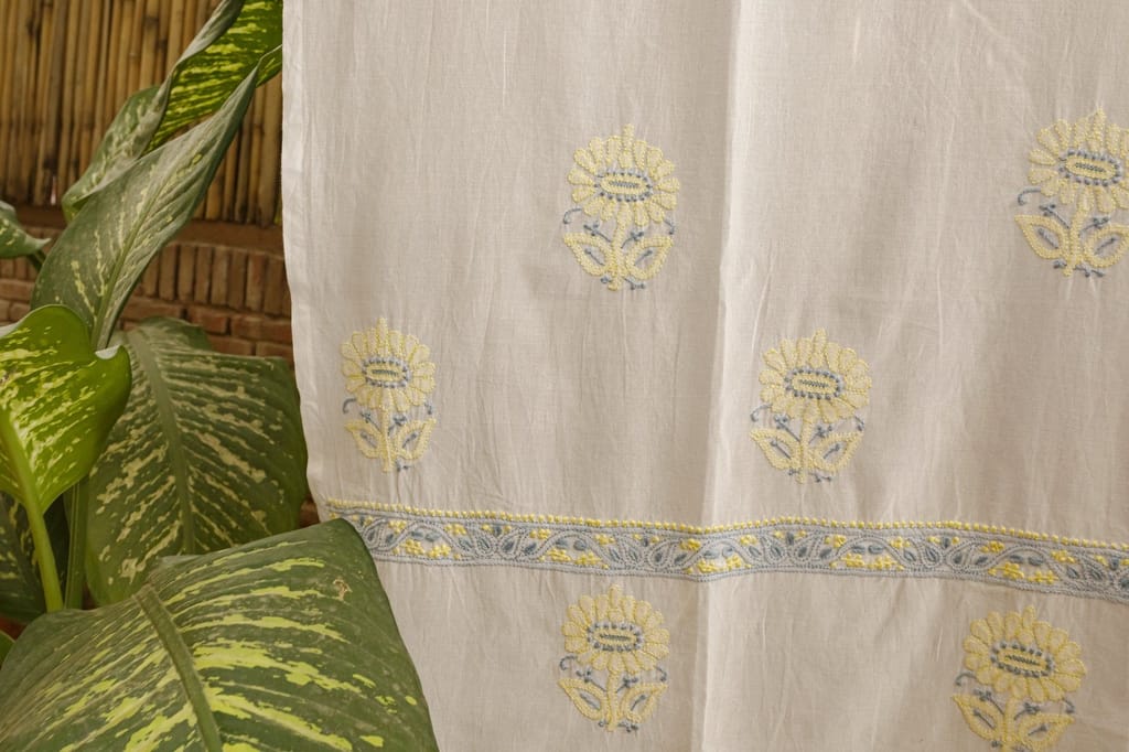 Bageecha Chikankari Window Curtain view 2