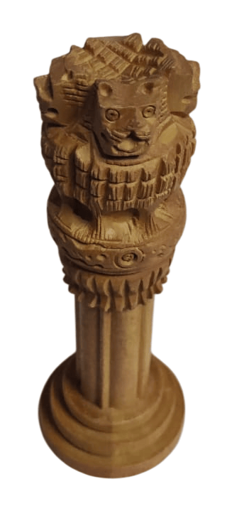 Wooden Ashoka Stambh | Handcrafted Indian National Emblem | Made in India view 2