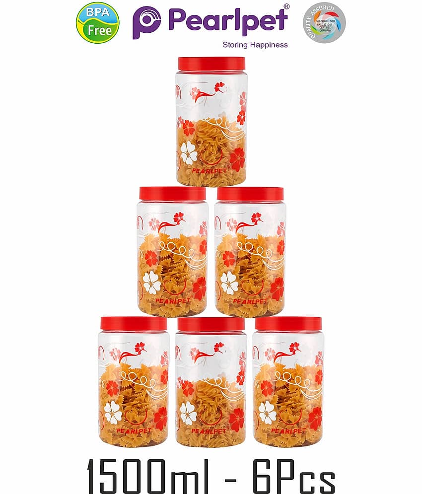 PearlPet - Red Polyproplene Food Container ( Pack of 6 ) view 2