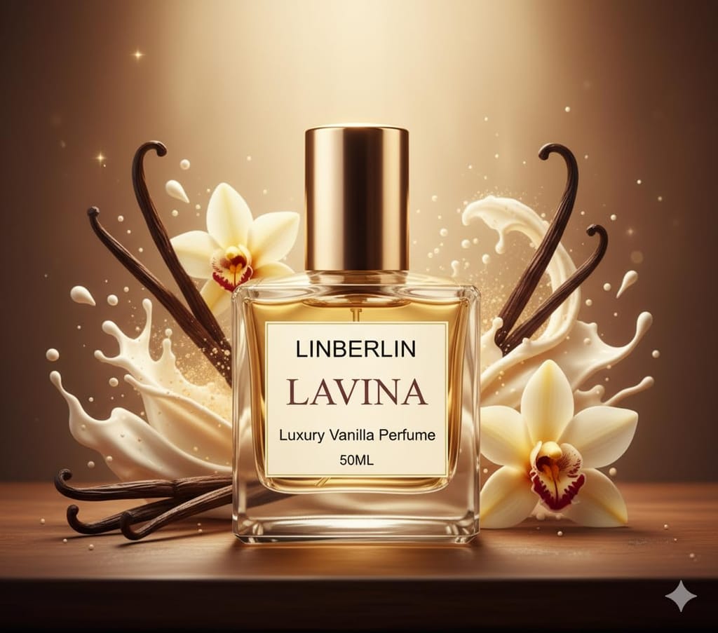 LinBerlin Vanilla Perfume Lavina, Unisex, Eau de Parfum, 50ml, Rich Vanilla Blend with Woods, Amber and Musk Notes view 2