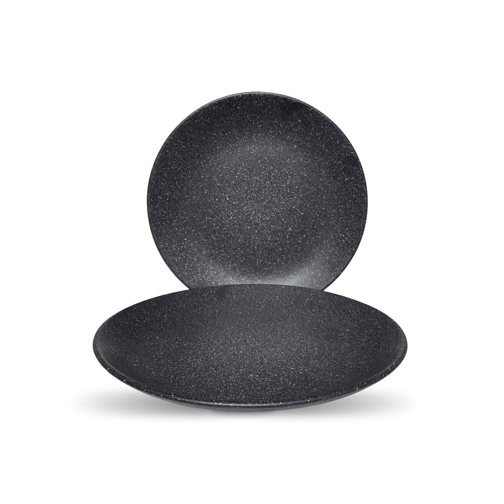 Ceramic Dining Combo Matte Black With Droplets Ceramic 10.2Inchs Dinner Plates and Bowls- Set of 4 view 2