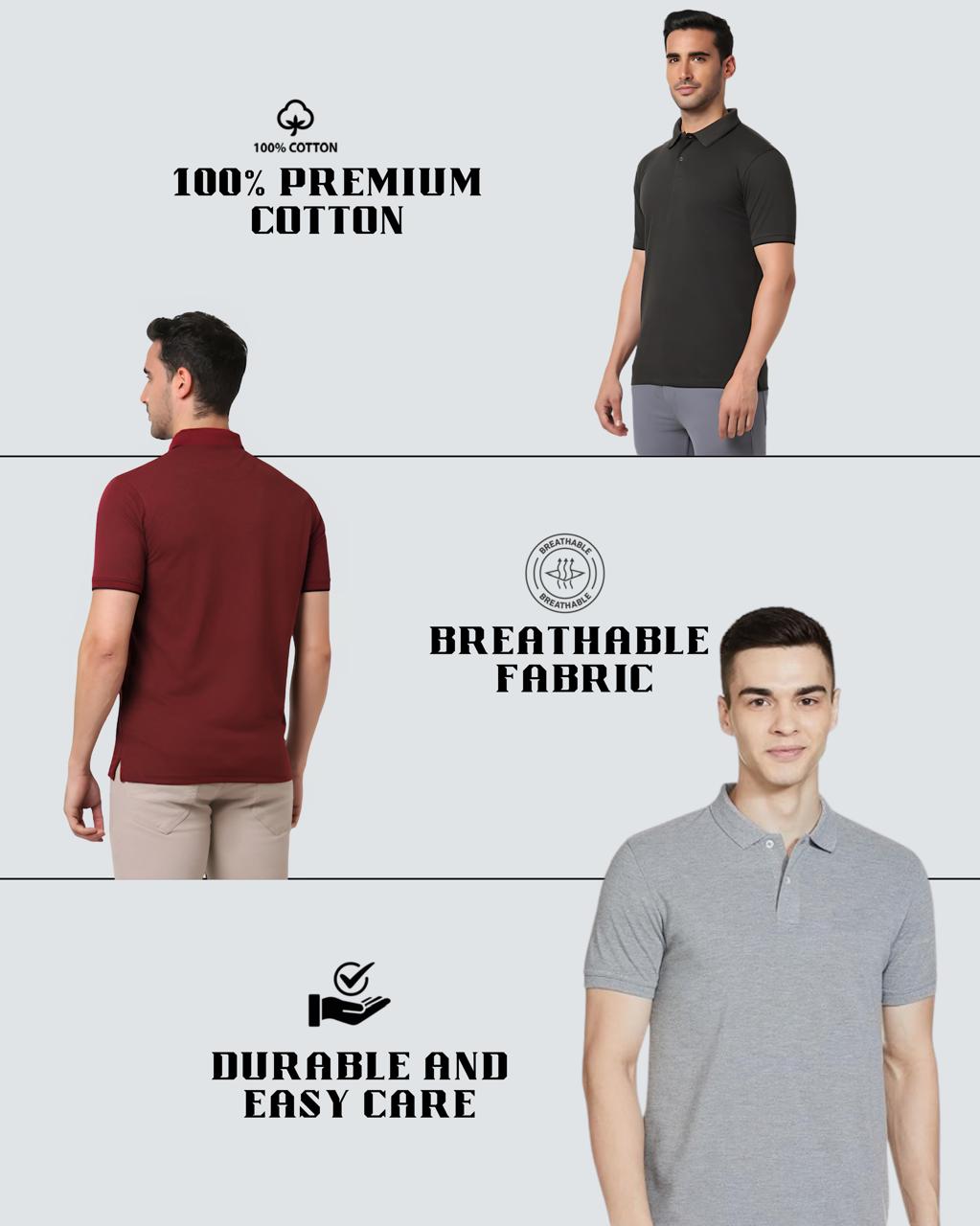 Heganwalk Men’s Polo T-Shirt ( Grey ) view 2