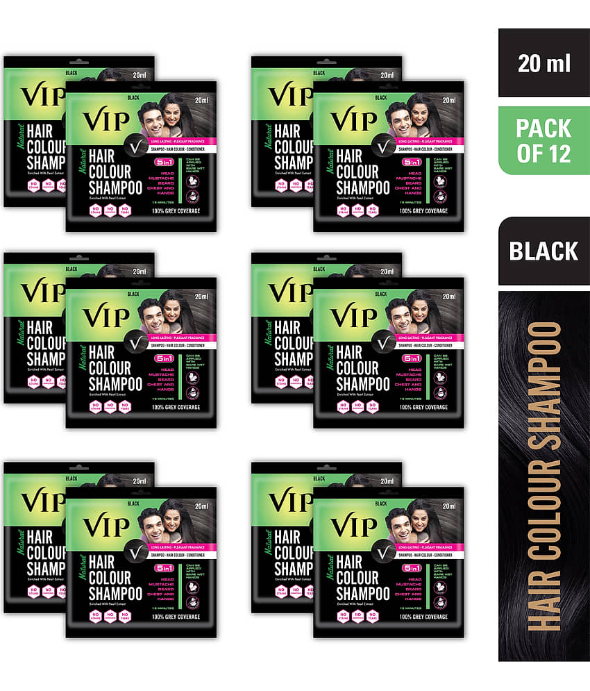 VIP Hair Colour Shampoo Unscented Permanent Hair Color 240 mL Black