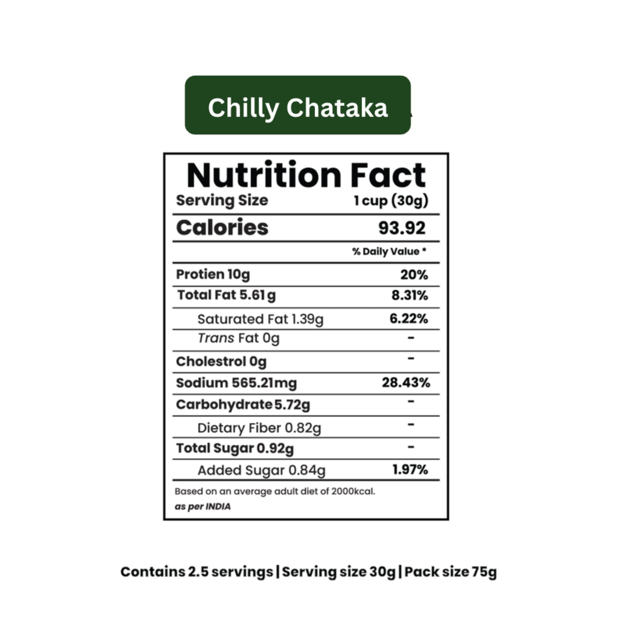 Chilly Chataka Protein Multigrain Chips (75g | 25g Plant Protein) view 2