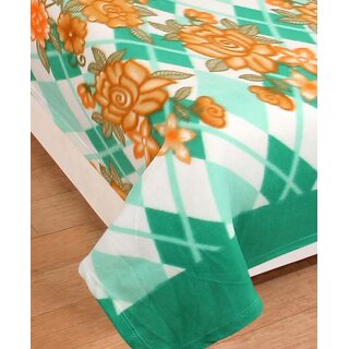 Unv Classical Printed Single Size Fleece Blanket For Ac Travelling (Green) view 2