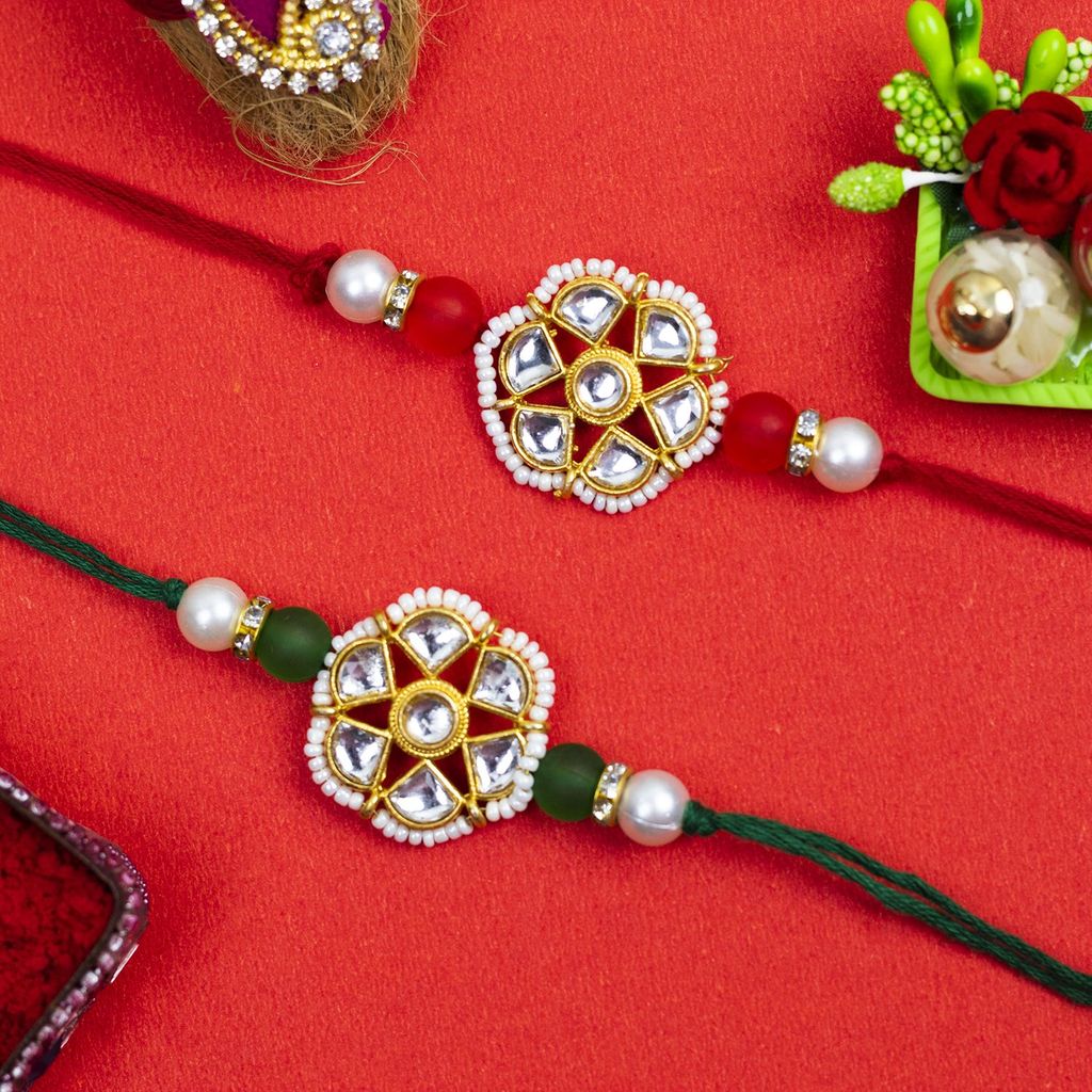 Craftlayout Set Of 2 Handmade Designer Stone Rakhi For Brother view 2