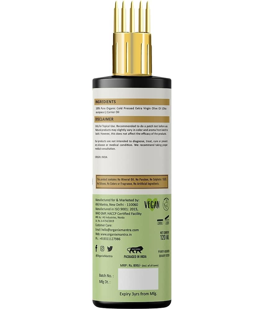 Organix Mantra Extra Virgin Olive Oil, 100% Pure & Cold Pressed Organic Oil, 120ML view 2