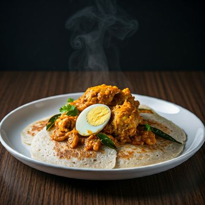 Thattukada Style Appam Mixed with Chicken and Egg