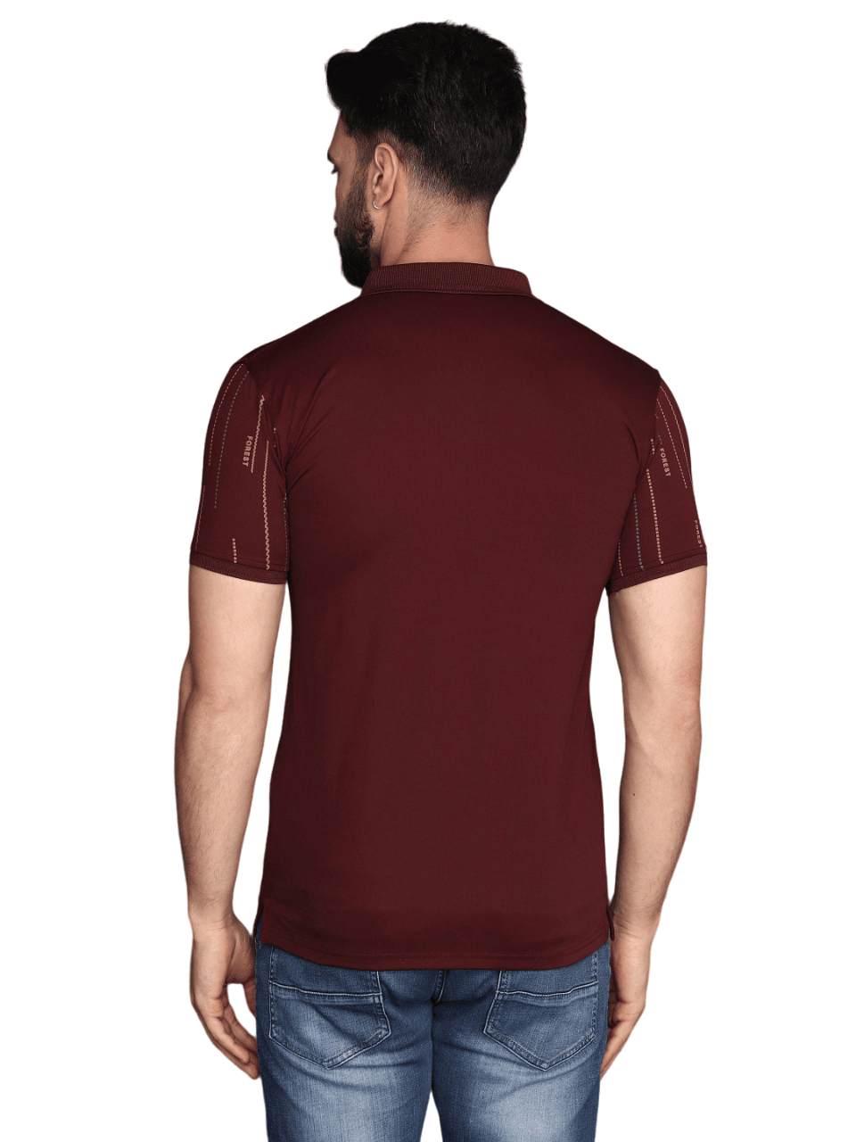 Albion Mens Jaini Wine T-Shirt view 2